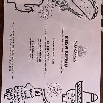 Casa Oaxaca - Kid's Menu - Mexican Near Me - Bethesda, Maryland