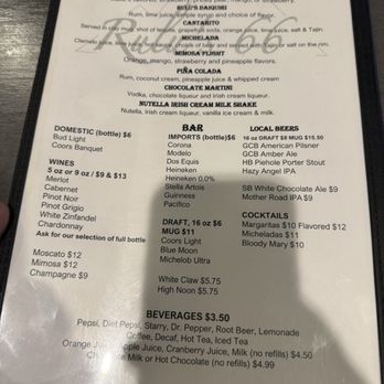 Rulu’s 66 Bar and Grill - Menu - American Near Me - Williams, Arizona