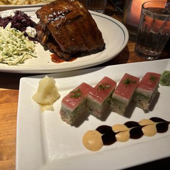 Houston's Restaurant - Braised Red Cabbage Coleslaw Barbecue Pork Ribs Osaka Style Pressed Sushi - New American Near Me - Irvine, California Houston's Restaurant - Braised Red Cabbage Coleslaw Barbecue Pork Ribs Osaka Style Pressed Sushi - New American Near Me - Irvine, California