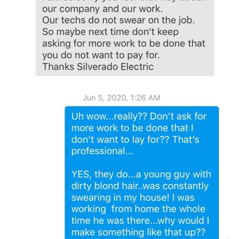 Silverado Valley Electric - A message that was sent to me from this company on YELP after my review...and the they blocked me apparently, so I could not respond. - Electricians Near Me Silverado Valley Electric - A message that was sent to me from this company on YELP after my review...and the they blocked me apparently, so I could not respond. - Electricians Near Me