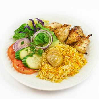 Hot Pot Cafe - Rice with Chicken Kebob & Salad - Middle Eastern Near Me - Toronto, Ontario Hot Pot Cafe - Rice with Chicken Kebob & Salad - Middle Eastern Near Me - Toronto, Ontario