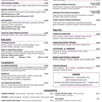 La Zebra - Lunch menu - Mexican Near Me - Tulum, ROO La Zebra - Lunch menu - Mexican Near Me - Tulum, ROO