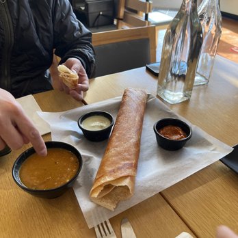 Bonfire Indian Grill - Plain Dosa with three sauces - Indian Near Me - Waltham, Massachusetts