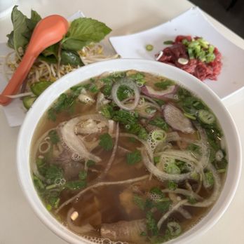 Pho Please - Combination Pho (requested rare steak on the side) - Vietnamese Near Me - Austin, Texas