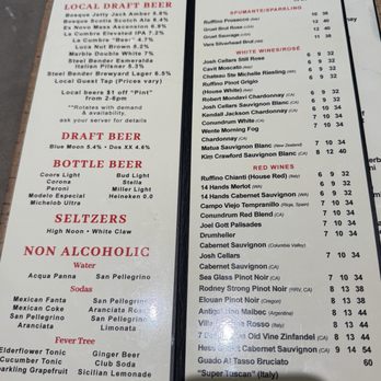 Pizzeria Luca - Beer Menu - Pizza Near Me - Albuquerque, New Mexico