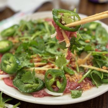 Rang Dong Restaurant - 07. BO TAI CHANH ((Thin sliced Raw Beef) Favorite!!! - Vietnamese Near Me - Alameda, California