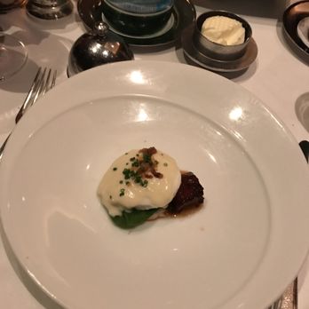 Gary Danko - Poached Farm Egg "Carbonara" with Braised Bacon and Brioche - New American Near Me - San Francisco, California