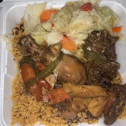 Caribbean Fever Restaurant - Brown stew chicken meal