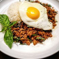 Lee Lee International Supermarkets - PAD KRAPOW GAI - Spicy Thai Basil Chicken  ~ Whew!! I made it extra spicy ~    * All ingred. except eggs from LeeLee's market