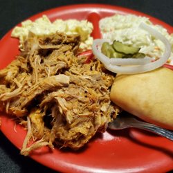 Brothers Bar-B-Que - Pork plate with potato salad and slaw