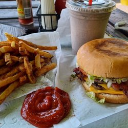 Someburger - Double, fries and a Oreo shake