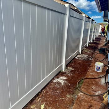 B&L fencing - A vinyl fence built on one side of our property. - Fences & Gates Near Me B&L fencing - A vinyl fence built on one side of our property. - Fences & Gates Near Me