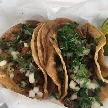 Taquería Chilanga - Left - Al pastor taco (pork)   Right - Asada taco (beef) Delicious tacos, will definitely be back! - Tacos Near Me - Jacksonville, Florida