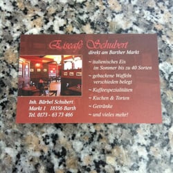 Eiscafé Schubert - Visitenkarte des Eiscafés