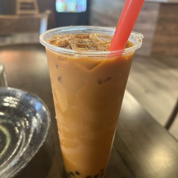 Asian Noodle House - Thai iced tea with "boba" on the bottom - Asian Fusion Near Me - Newark, Delaware