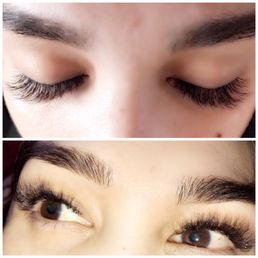 Lash extensions with brow wax and shape Lash extensions with brow wax and shape