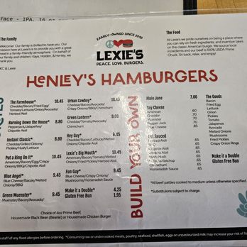 Lexie’s - Part of the menu. So many great options! - Burgers Near Me - Dover, New Hampshire