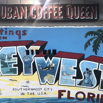 Cuban Coffee Queen Waterfront - Awesome mural on the wall - Coffee & Tea Near Me - Key West, Florida