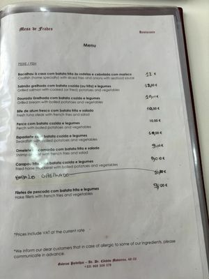 Menu photo 2 Café Restaurante Mesa dos Frades Tomar, 14 Menu photo 2 Café Restaurante Mesa dos Frades Tomar, 14