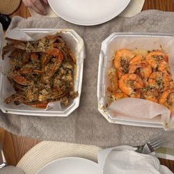 Carolina Blue Crab and Shrimp - Garlic butter blue crab and garlic butter shrimp