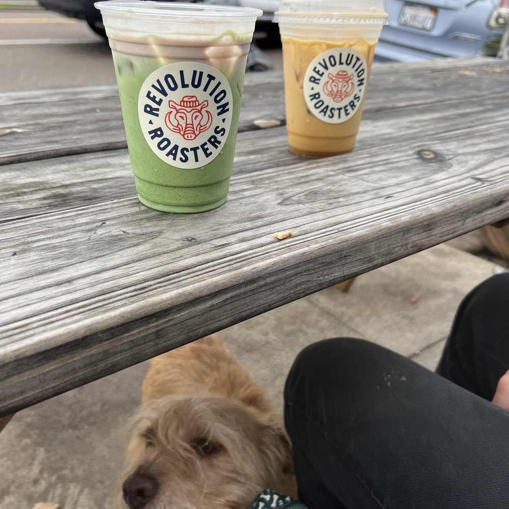 Revolution Roasters - Iced matcha and iced coffee with cream - Coffee & Tea Near Me - Oceanside, California Revolution Roasters - Iced matcha and iced coffee with cream - Coffee & Tea Near Me - Oceanside, California