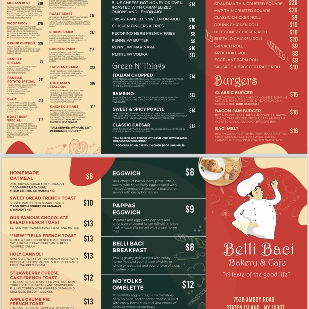 Belli Baci Bakery - Current menu - Bakeries Near Me - Staten Island, New York