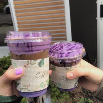Coffeeholic House - two purple haze lattes!!! - Coffee & Tea Near Me - Seattle, Washington