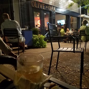 Olive + Oak - My own cocktail:  Four Roses and  Amaretto with a lemon twist.  A "sipping" drink! - Wine Bars Near Me - Saint Louis, Missouri