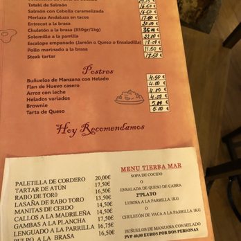 La Rayua - Menu March 2019 - Spanish Near Me - Madrid, M