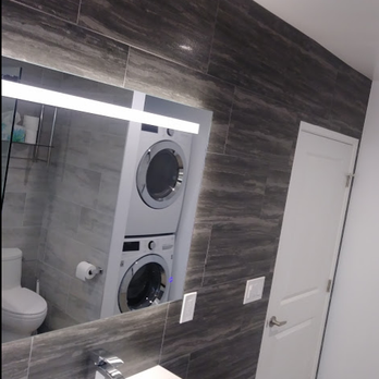 90210 Kitchen and Bath - We had the whole wall tiled because of this mirror. =) - Kitchen & Bath Near Me - Los Angeles, California