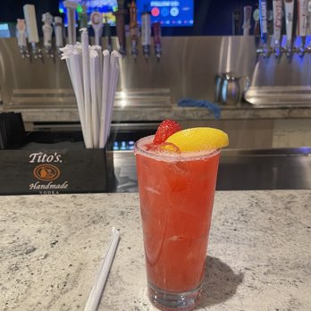 Strike + Reel - Strawberry Fizz drink - Eatertainment Near Me - Garland, Texas Strike + Reel - Strawberry Fizz drink - Eatertainment Near Me - Garland, Texas