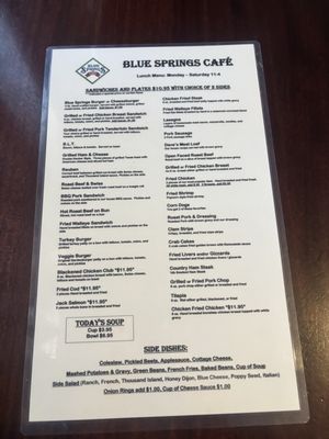 Menu photo 3 Blue Springs Cafe Highland, IL