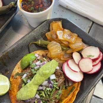 Agave Birrieria - Birria taco (add guacamole) with consume (soup) - Tacos Near Me - Encinitas, California Agave Birrieria - Birria taco (add guacamole) with consume (soup) - Tacos Near Me - Encinitas, California