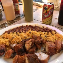 Combination #5: beans, yellow rice, chicharonnes. What a great deal, only $10! Combination #5: beans, yellow rice, chicharonnes. What a great deal, only $10!