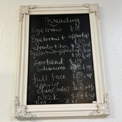 Rb's Threading Studio Burlingame - Threading Prices
