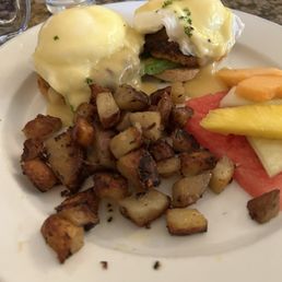 Crab cake benedict special Crab cake benedict special