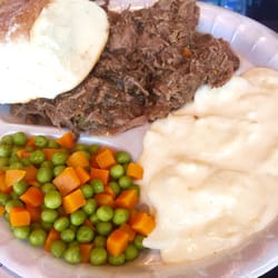 RIK - Thursday Lunch and Dinner: Pot Roast, mix veggie, scalped potatoes, dinner roll