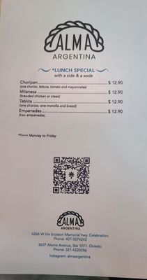 Menu photo 1 Alma Argentina Celebration, FL Menu photo 1 Alma Argentina Celebration, FL