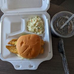 Captain D's - Giant fish sandwich and coleslaw
