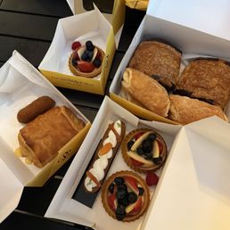 Fresh Fruit Tart Cheese Roll - Each Ham Croquette (Croqueta de Jamon) - Each, Yuzu and calamansi eclair Fresh Fruit Tart Cheese Roll - Each Ham Croquette (Croqueta de Jamon) - Each, Yuzu and calamansi eclair