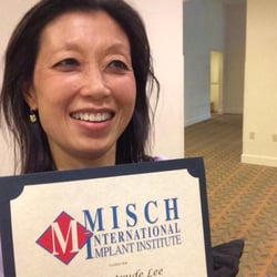 Rocklin Family Dental Group Dion Health - Dr. Lee and her diploma from Misch International Implant Institute. Call today for information on dental implants!