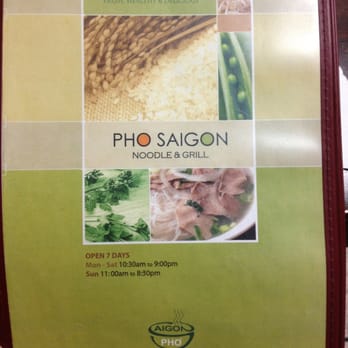Pho Saigon - Menu cover, didn't have time to take pictures of the actual menu.. - Vietnamese Near Me - La Mirada, California