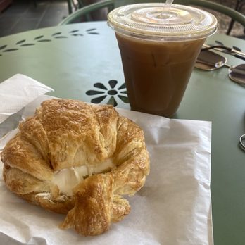 Community Cup Coffee - Croissant and Caramel Iced Coffee - Coffee & Tea Near Me - Eugene, Oregon