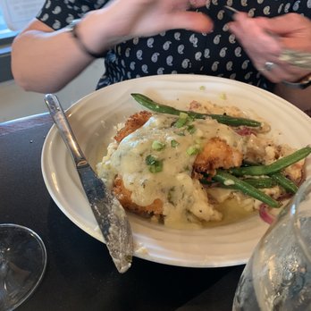 Richter Tavern - Fried chicken and mashed potatoes- started eating before remembered to take picture. - Wine Bars Near Me - Boerne, Texas Richter Tavern - Fried chicken and mashed potatoes- started eating before remembered to take picture. - Wine Bars Near Me - Boerne, Texas