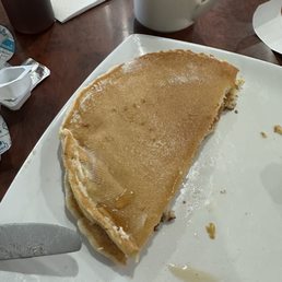 My left over rubbery pancakes