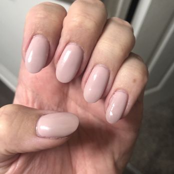 C'est La Vie - Acrylic tips, powder super thin on the rest of the nail, gel color 452 on top. By Kim - Nail Salons Near Me - Los Angeles, California