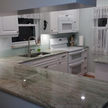 Granite City - Stunning 'Gaya' quartzite in a gorgeous home in Ozona - General Contractors Near Me - Largo, Florida