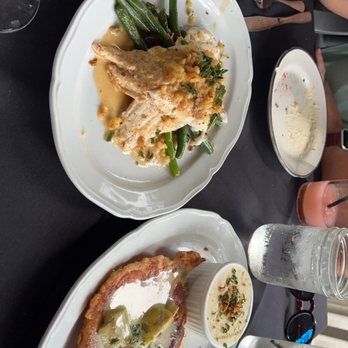 Moonshine Grill - Rainbow trout and chicken almandine and lavender martini - Southern Near Me - Austin, Texas