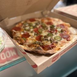 Mod 11" Pizza with Mozzarella, Jalapeños, Mild Sausage & Pepperoni
