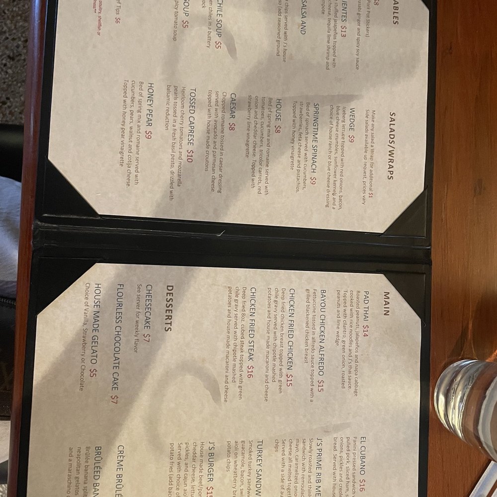 Cafe J - Menu - New American Near Me - Lubbock, Texas